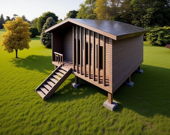 35sqm Wooden Tiny House Plan | Cabin Design (PDF)