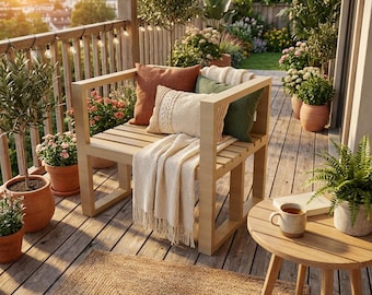 DIY Wooden Furniture Plans | Outdoor Chair | Woodworking Project PDF | Digital Download Blueprint