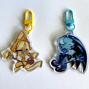 Cookie Run Kingdom Pure Vanilla & Shadow Milk 2.5" Acrylic Charms