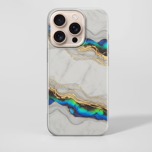 White Marble TOUGH Phone Case iPhone 15 Pro Max Cover | Samsung S24 Ultra Case |  Luxury Gift for Her | Girly Phone Case | Magsafe Case