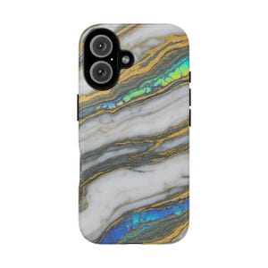 Luxury White Marble TOUGH Phone Case iPhone 15 Pro Max Cover | Samsung S24 Ultra Case |  Luxury Gift for Her | Magsafe Case Aesthetic Marble