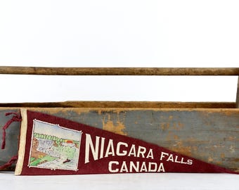 Vintage Niagara Falls Pennant, Canada Souvenir, Cabin Decor