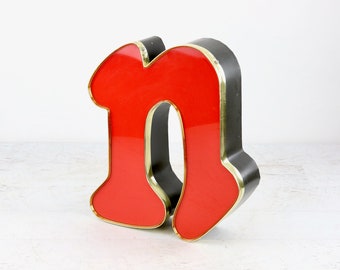 Letter N, Vintage Channel Letter, Vintage Industrial Wall Decor, Reclaimed Old Building Letters