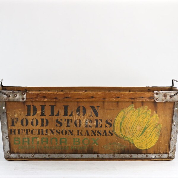 Banana Box, Banana Crate, Vintage Banana Box, Vintage Banana Wood Crate, Wood Crate, Wooden Crate, Industrial Decor