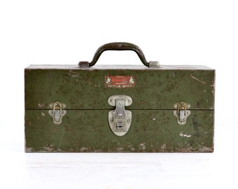 Vintage Tool Box By Kennedy Kits Bighorn Line, Man Cave Decor, Craft Room, Storage And Organization