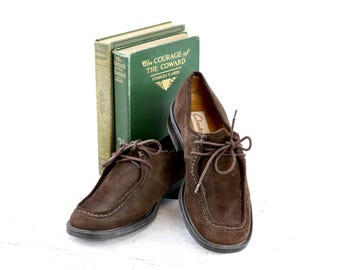 Vintage Women's Suede Loafers, Clarks Size 8 1/2 M, Dark Chocolate Brown