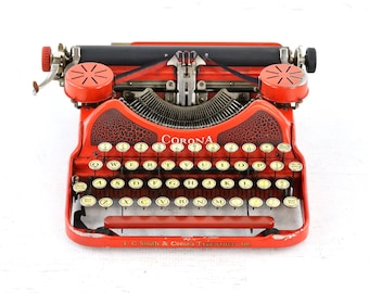 Vintage Smith Corona Red No 4 Typewriter 1928, Working Typewriter, Antique Portable Corona Typewriter