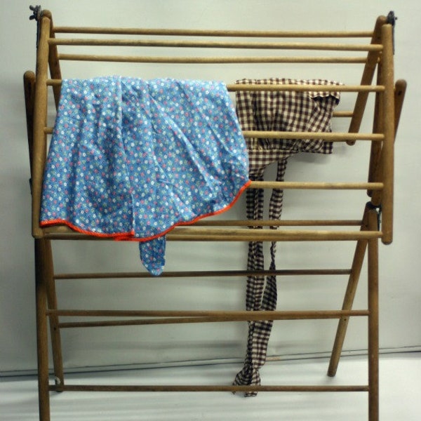 Vintage Primitive Wooden Laundry Drying Rack