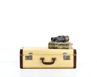 Vintage Tweed Suitcase, 1940's Luggage