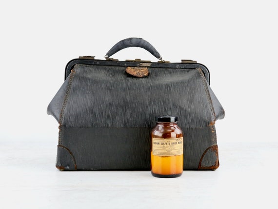 Doctor Bag Top Handle Bag Brown Handbag Antique First Aid Bag 