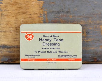Vintage Bauer & Black Handy Tape Dressing, Vintage Apothecary