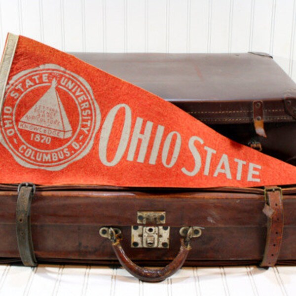 Vintage  Pennant Ohio State Univeristy / Vintage Sports Souvenir Pennant-On Sale