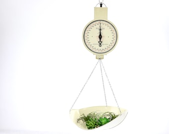 Vintage Hanging Scale With Pan, Modern Farmhouse Decor, Rustic Home Decor