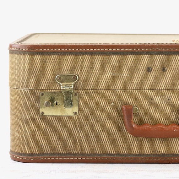 Decorative Suitcase Vintage Style Wood Leather Antique Large