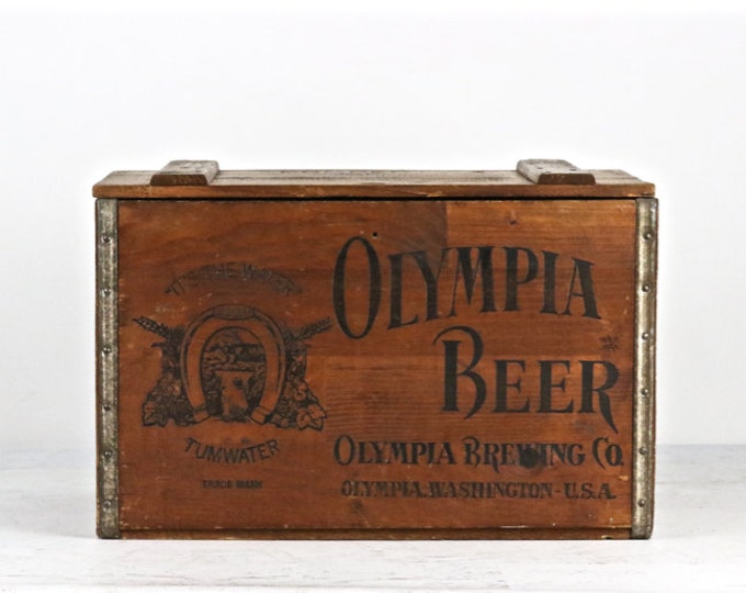 Olympia Beer Crate, Vintage Beer Crate, Beer Wood Crate, Wooden Beer
