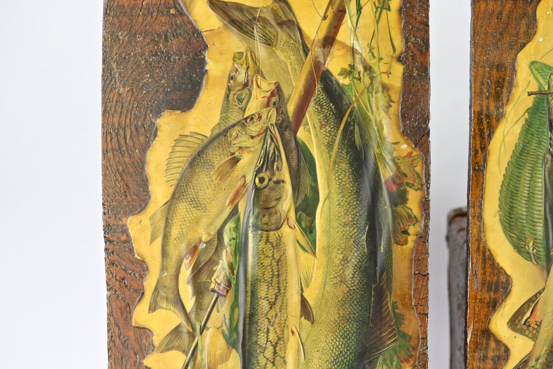 Vintage Fishing Decor Vintage Cabin Decor Vintage Lake House Etsy