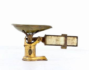 Vintage Pelouze Brass Candy Scale, Old General Store Scale