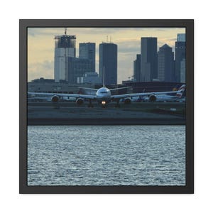 Airbus A340 at KBOS Aviation Dream Framed Poster - Perfect Gift for Aircraft Lovers, Home Decor, Aviation Enthusiasts, ,