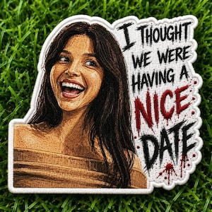 Obsession-film geborduurde patch, ik dacht dat we een leuke date-patch hadden, horrorfilm fan cadeau, opstrijkbare naai jas rugzak patch