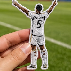 Jude Bellingham Embroidered Patch Iron On, England Soccer Player Patch, Football Fan Gift, Sew On Badge for Jacket Backpack Hat