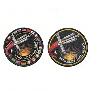 Project Hail Mary Mission-patch, geborduurde opstrijkbadge, internationale ruimtepatch, embleem scifi-raket, appliqué jas rugzak