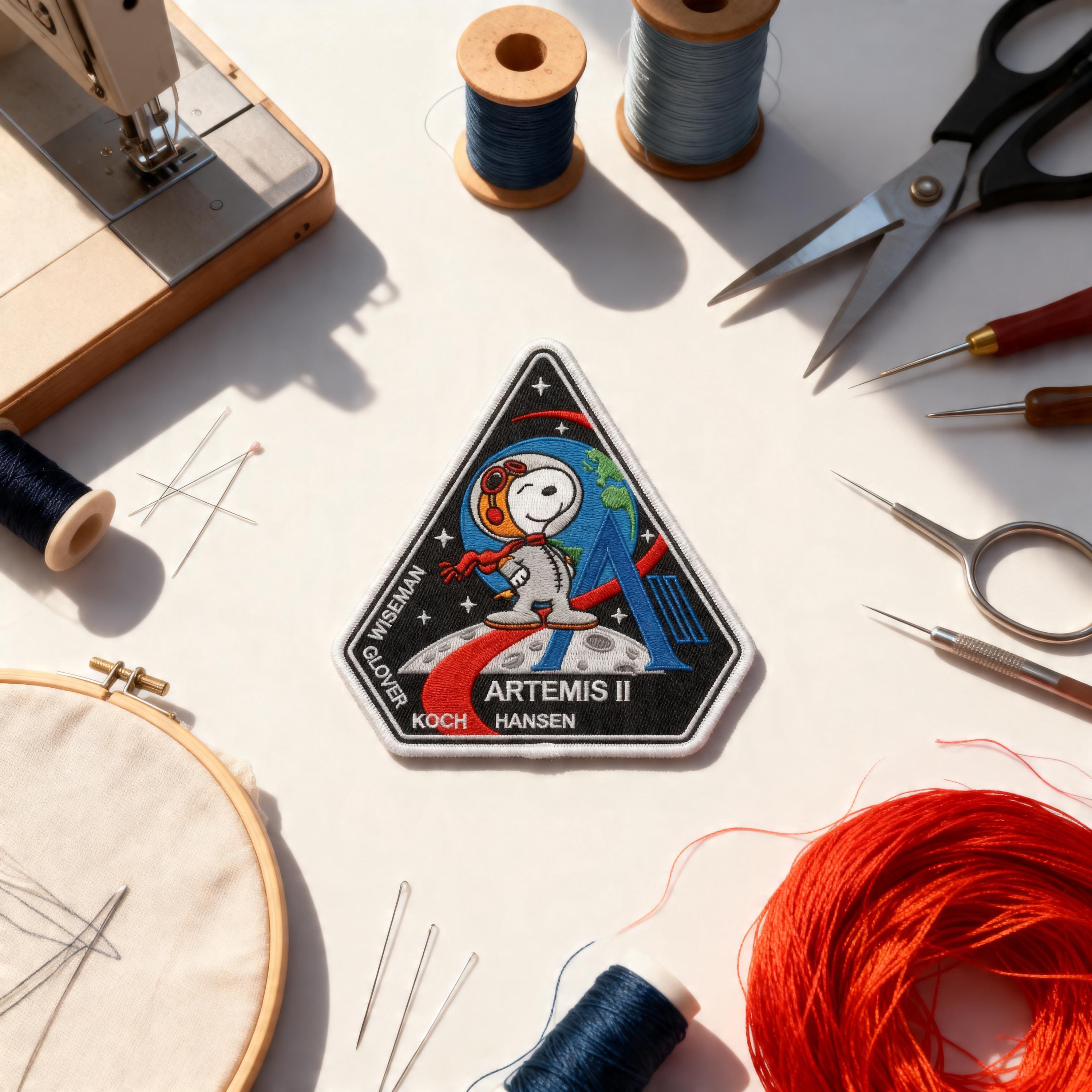 Snoopy Artemis II Embroidered Patch, NASA Space Mission Iron on Patch ...
