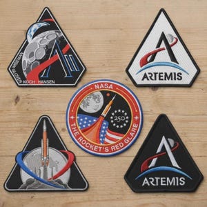 Conjunto de parches bordados de la NASA, parches de la misión Artemis, insignia de cohete espacial, parche termoadhesivo de astronauta, regalo para aficionados a la ciencia, parche para chaqueta o mochila.