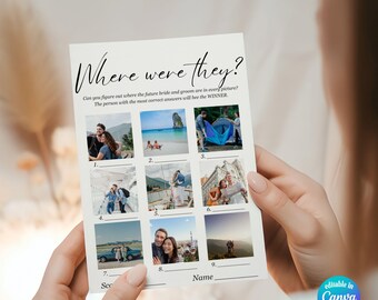 Where Were They Game: Bridal Shower, Engagement Party (Digital Download)