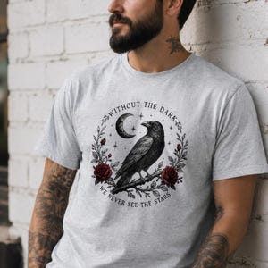 Gothic Raven PNG | Without the Dark We Never See the Stars |Dark Academia|Witchcore | Transparent PNG| Sublimation Design | Instant Download image 3