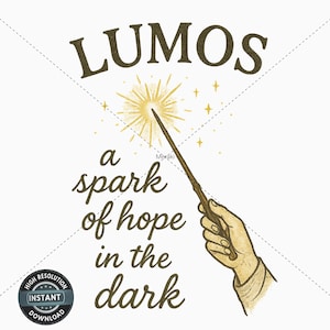 Lumos PNG| Harry Potter Spell Digital Download | Magic Wand Clipart | Lumos for Cricut & Sublimation | Spark of Hope Art| Fantasy Wall Art
