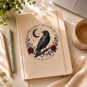 Gothic Raven PNG | Without the Dark We Never See the Stars |Dark Academia|Witchcore | Transparent PNG| Sublimation Design | Instant Download image 14