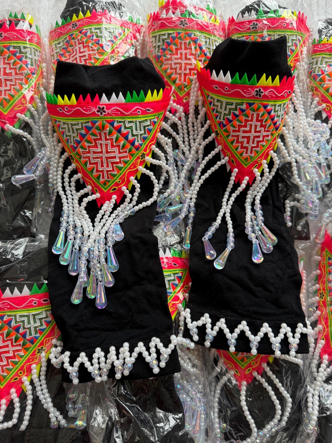 Hmong Leg Warmers/nrhoob - Handmade PNM With Paj Zuam - Etsy