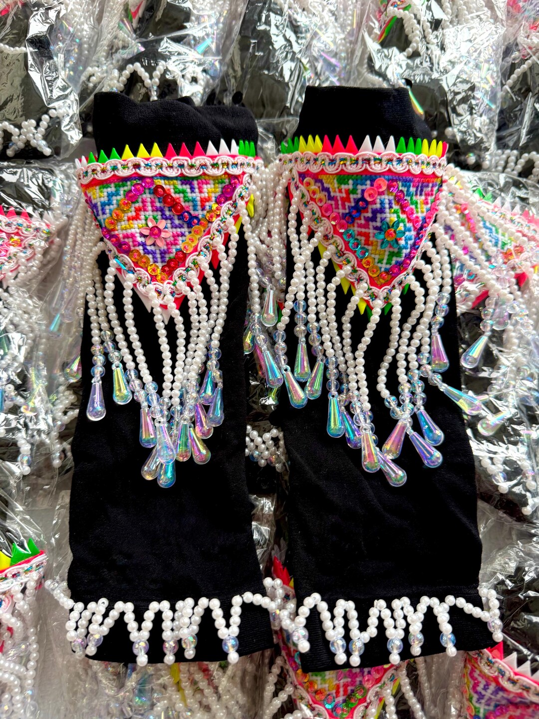 Hmong Leg Warmers/nrhoob - Handmade Rainbow PNTL Cogci - Etsy