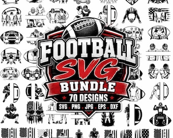 Football Player SVG Bundle: 70 Team Name Designs (Digital Download)