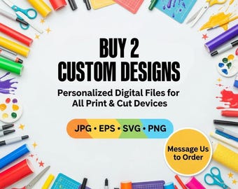 2 Custom Digital Designs | Personalized Logos, Portraits, Invitations (Digital Files)