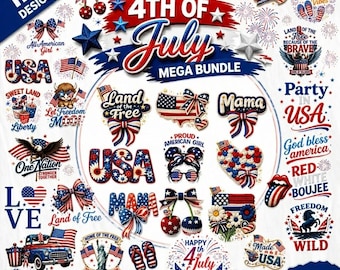 120 premium USA 250th Anniversary PNG Bundle, Faux Yarn 4th of July Designs, 1776-2026 Patriotic Cricut Download