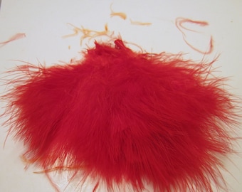Red Marabou Feathers 20 pcs