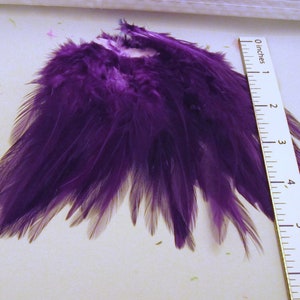 Plumes de coq violet - Fournitures créatives, Couleur prune, Montage de mouches, chapellerie