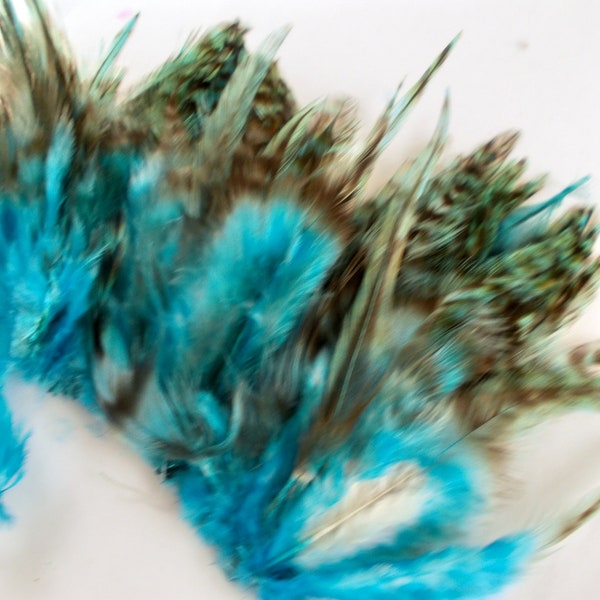 Plumes de selle chinchilla à cordes bleu sarcelle 3 à 5 pouces plumes artisanales vraies plumes plumes d'attrape-rêves
