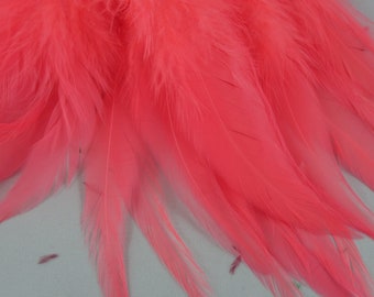 Shrimp Pink Saddle Feathers 6 to 8 inches 40 pcs