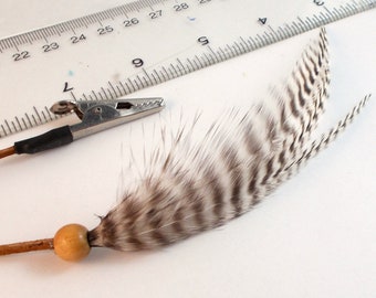 grizzly Feather  hair clip Feather Hair Extension