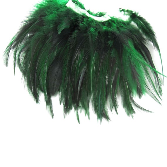 Green Feathers Saddle Badger 3 to 4 Inches Hand Dyed 