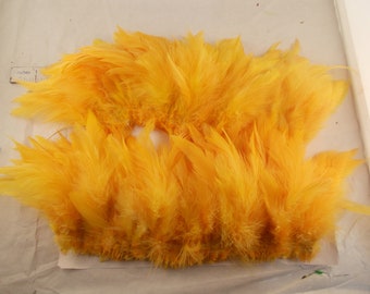 yellow  feathers Strung Schlappen Dyed 5 to 6 inches