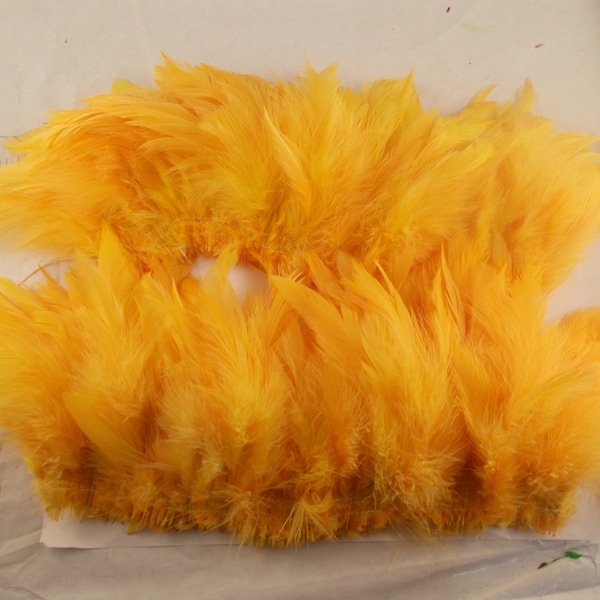 yellow  feathers Strung Schlappen Dyed 5 to 6 inches