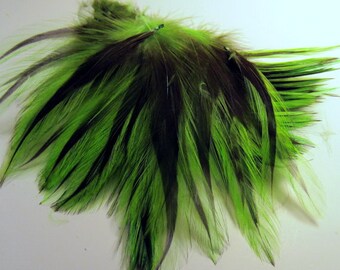 Lime Feathers badger saddle length 3 to 4 inches