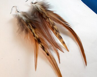 wild ones natural feather earrings medium