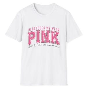 October Wear Pink T-Shirt: Breast Cancer Awareness Ribbon Tee