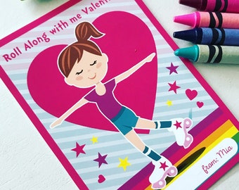 Roller Skating Valentine DIY Printable File