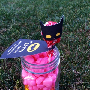 Valentines Day Super Hero Inspired Personalized Lollipop Favors DIY PRINTABLE file(s)