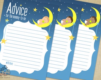 Twinkle Twinkle Baby Shower Advice Card - DIY Printable File